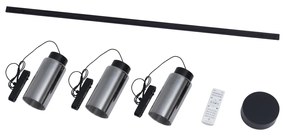 Sistema de iluminação de trilho moderno com 3 pendentes pretos monofásicos - Magnetic Vance