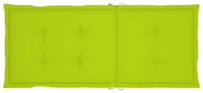 Cadeiras jardim c/ almofadões verde brilhante 2 pcs teca maciça