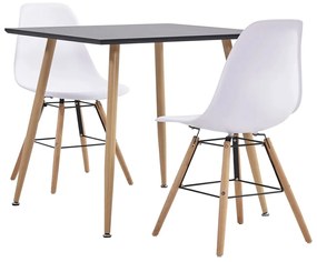 vidaXL 3 pcs conjunto de jantar plástico branco