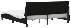 Cama com colchão 180x200 cm tecido preto