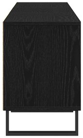 Armário para TV vidaXL Preto Carvalho 150x30x44,5 cm Madeira engenheir