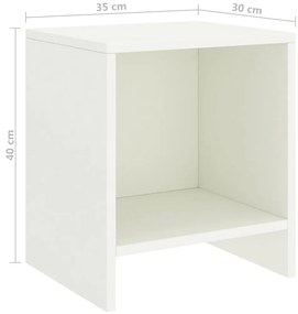 Mesas de cabeceira 2 pcs 35x30x40cm madeira pinho maciça branco
