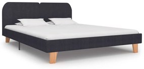 280869 vidaXL Estrutura de cama em tecido 160x200 cm cinzento-escuro