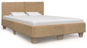 vidaXL Estrutura de cama artesanal em vime natural 140x200 cm