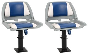 4 pcs conjunto assento barco dobrável 48x51x41 cm azul e branco