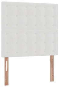 Cama otomana com colchão 100x200 cm couro artificial branco