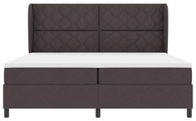 Cama com estrado e colchão em marrom escuro, 200 x 200 cm