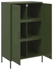 Aparador alto 68x39x113 cm aço verde azeitona