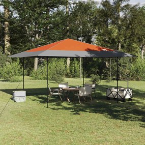 Tenda de Toldo Laranja 400 x 400 x 227 / 236 / 245 cm Tecido Oxford