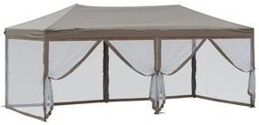 Tenda p/ festas dobrável c/ paredes laterais cinza-acastanhado