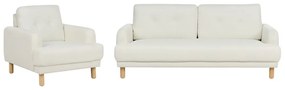Conjunto de sofás com 4 lugares em tecido branco creme TUVE Beliani