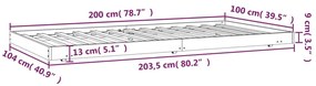 Cama sem colchão 100x200 cm madeira de pinho maciça branco