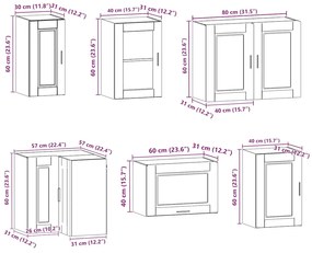 11 peças armário de cozinha conjunto Porto cinzento cimento