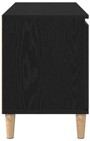 Estante de TV vidaXL com perna de madeira Preto Carvalho 102x35x50 cm