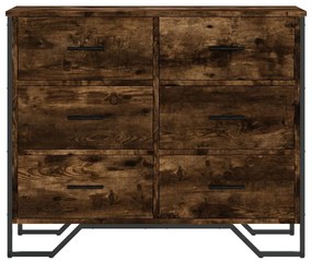 Cómoda 91x35,5x74,5 cm derivados de madeira carvalho fumado