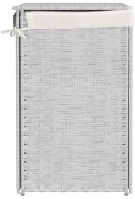 Cesto p/ roupa suja c/ 2 secções 53x35x57 cm vime PE branco