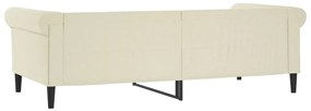 Sofá-cama 80x200 cm couro artificial cor creme