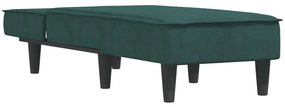 Chaise longue veludo verde-escuro