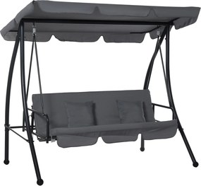 Outsunny Balanço de Jardim Conversível 3 Lugares Teto inclinável Colchão incluído 2L x 1,25l x 1,7H m metal | Aosom Portugal