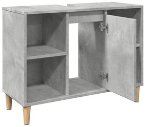 Móvel casa de banho 80x33x60 cm derivados madeira cinza cimento