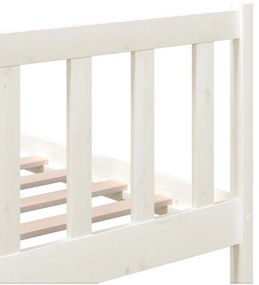Estrutura de cama 200x200 cm madeira maciça branco