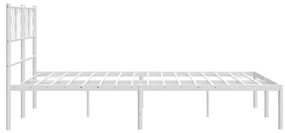 Estrutura de cama com cabeceira 160x200 cm metal branco