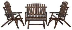 vidaXL 4 pcs conjunto lounge de jardim madeira de abeto maciça