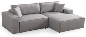 **** Sofá-Cama de Canto Pırlo – Cinzento Claro – 260x78x170 cm

**