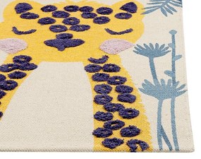 Tapete para crianças em algodão multicolor com motivo de leopardo 80 x 150 cm LUAS Beliani