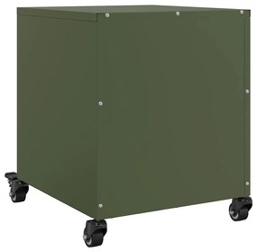 Mesa de cabeceira 36x39x43,5 cm aço verde-azeitona