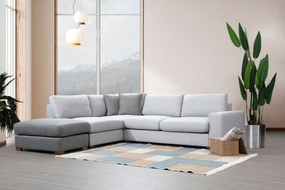 Sofá de Canto Loop - Cinza Claro - 246 cm x 266 cm