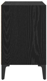 Armário de Cabeceira Carvalho Preto 40x30x50 cm Madeira Engenharia