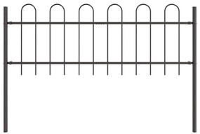 Cerca de Jardim com Arco Cinza - 13,6x0,6 m de Aço