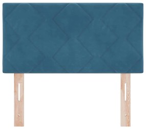 Cabeceira vidaXL Design Blocos de Diamante Azul Escuro 80 cm Veludo
