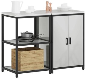 Conjunto de Armazenamento de Cozinha com prateleira 2 pcs Prata