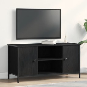 Armário de TV vidaXL Carvalho Preto 100x40x50 cm Madeira e Aço