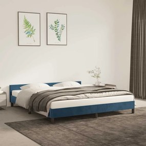Estrutura de cama sem colchão 180x200 cm veludo azul-escuro