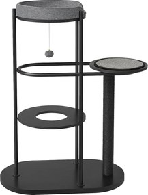 Arranhador para gatos moderno 80 x 43 x 107 cm vários níveis preto