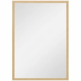 HOMCOM Espelho de Parede Decorativo 50x70 cm Espelho Retangular Espelho de Sala com 4 Ganchos Metálicos Estilo Moderno Madeira | Aosom Portugal
