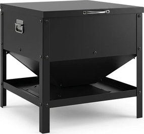 Comedouro para Galinhas, 47 x 46 x 48,5 cm, Tampa de Proteção contra Aves Selvagens, Preto