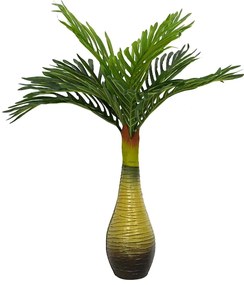 Planta de palmeira artificial 9 folhas 70 cm verde