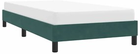 Estrutura de cama sem colchão 90x210 cm veludo verde-escuro