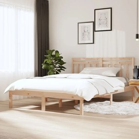 3100559 vidaXL Estrutura de cama dupla pequena 4FT 120x190 cm madeira maciça