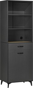 HOMCOM Armário de Cozinha Alto Design Industrial Cinza Aspeto 60x42x180 cm Cinza | Aosom Portugal