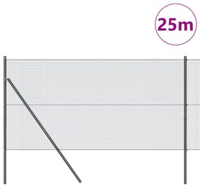 Conjunto de Postes de Cerca Revestido em PVC Conjunto de 2 Cinza