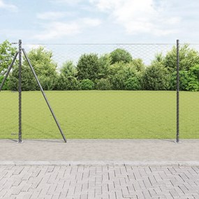Cerca Hexagonal vidaXL Cinza 1,5x50 m Aço, Postes de Cerca vidaXL com