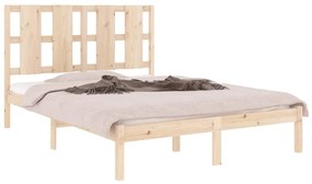 Estrutura de cama dupla 135x190 cm madeira maciça