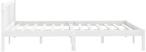 Estrutura de cama em pinho maciço 160x200 cm branco