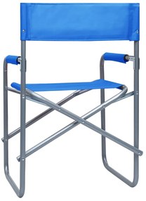 Cadeiras de realizador 2 pcs aço azul