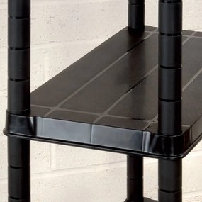 Unidade com 4 prateleiras 183x30,5x130 cm plástico preto